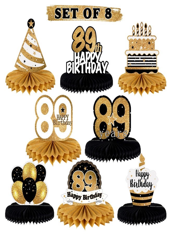 LINGTEER Happy 89th Birthday Table Honeycomb Centerpieces Cheers to 89th Birthday 89 Years Old Party Table Decorations Gift Sign. - Image 1