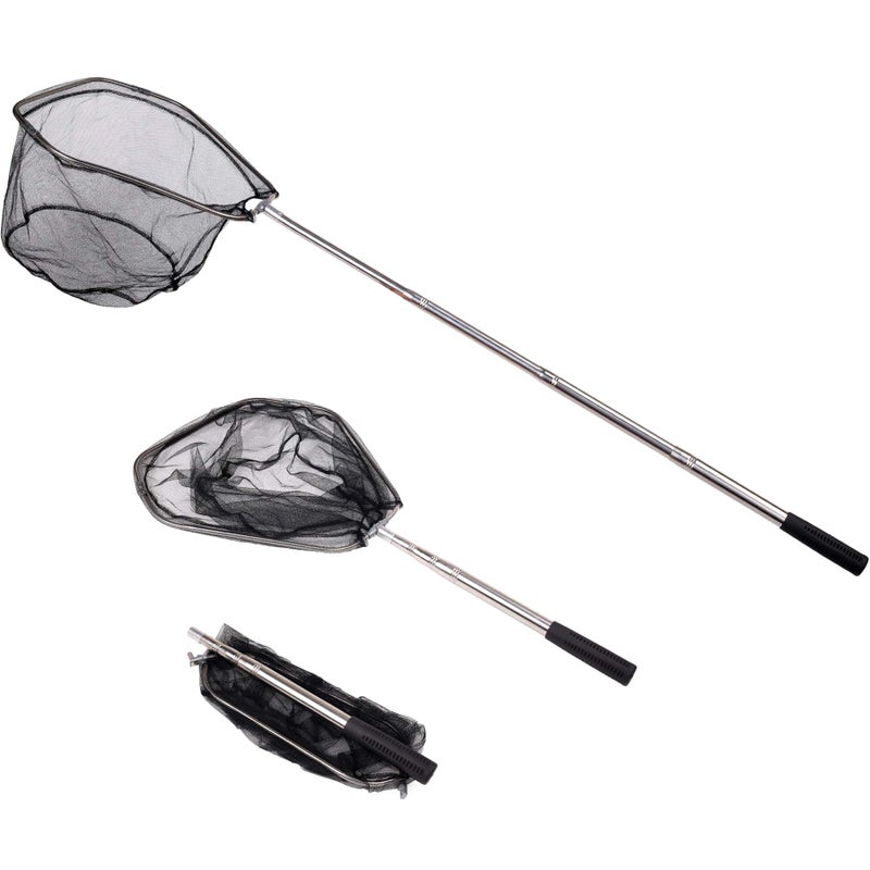 RESTCLOUD Fishing Landing Net with Telescoping Pole, Strong Stainless Handle Full Extended to 48 Inches - Image 1