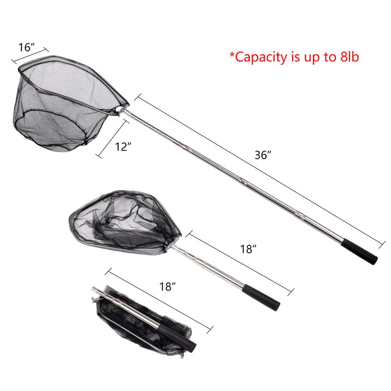 RESTCLOUD Fishing Landing Net with Telescoping Pole, Strong Stainless Handle Full Extended to 48 Inches - Image 4