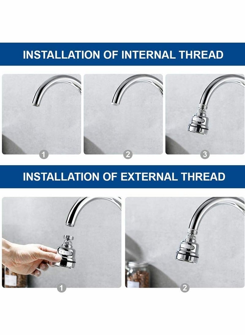 Y&D Movable Kitchen Sink Aerator 2 Pack, 360 Rotatable Faucet Sprayer Head Replacement for  - Image 3