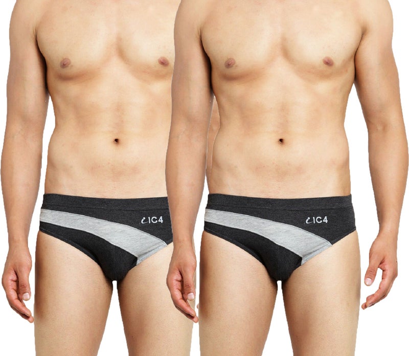 IC4 Store Men's Grey Briefs Pack of 2 - Image 1