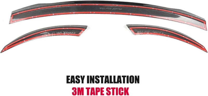 DEMULAX 3PCS Carbon Fiber Rear Spoiler for TT MK3 - Image 3