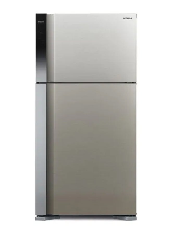 HITACHI 710 Gross & 510 Net Capacity  Top Mount Double Door Refrigerator, 2 Doors, Dual Fan Cooling, Twist Ice Tray ,Tempered Glass,  RV710PUK7KBSL Silver RV710PUK7KBSL Silver - Image 1
