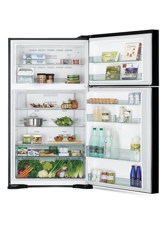 HITACHI 710 Gross & 510 Net Capacity  Top Mount Double Door Refrigerator, 2 Doors, Dual Fan Cooling, Twist Ice Tray ,Tempered Glass,  RV710PUK7KBSL Silver RV710PUK7KBSL Silver - Image 4