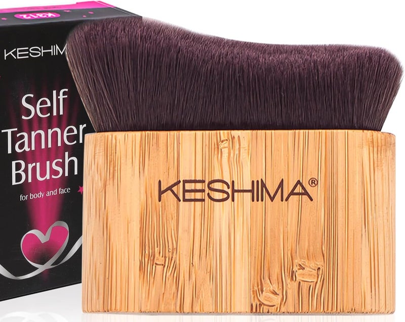 Keshima Self Tanner Brush, Large Tanning Brush for Face and Body, Kabuki Tan Applicator for Smooth and Even Coverage - Image 1