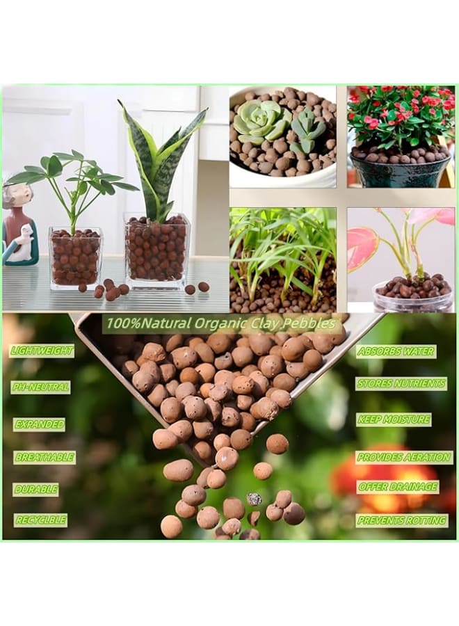 8L (5.5 lbs) Organic Lyca Expander, Aquatic Pebbles Growing Media for Hydroponics, Aquaponics, Drainage and Decor, 100% Natural Lyca Clay Balls, Lyca for Plants - Image 2
