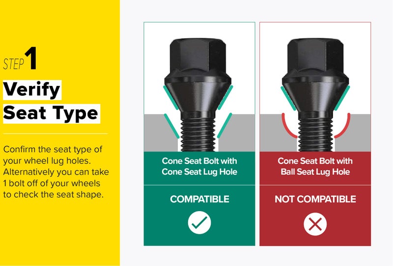 StanceMagic 20 قطعة براغي لوج سوداء ممتدة 14x1.25 (طول الساق 48 مم - ليس طول OEM، مقعد مخروطي) متوافقة مع BMW 228i 320i 328i 335i 428i 435i 528i 535i 535d 550i F10 F30 640i M3 M4 M5 M6 X3 X5 - Image 3