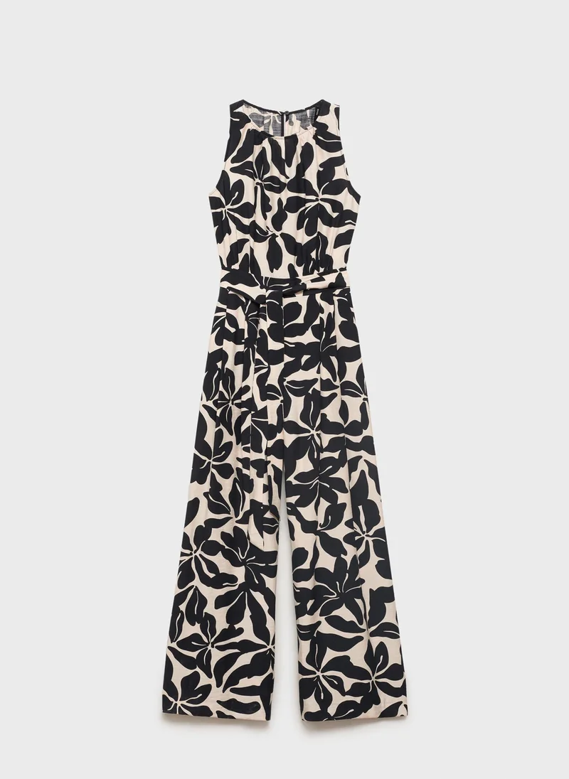 MANGO Belt printed jumpsuit