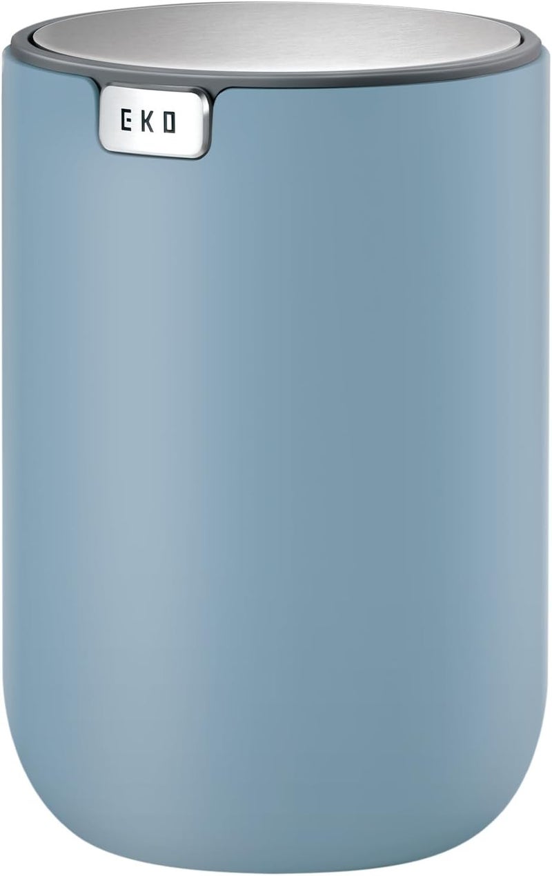 EKO Fandy Table Bin, 1.5L Mini Desk Rubbish Bin with Swing-Top Lid - Blue - Image 1