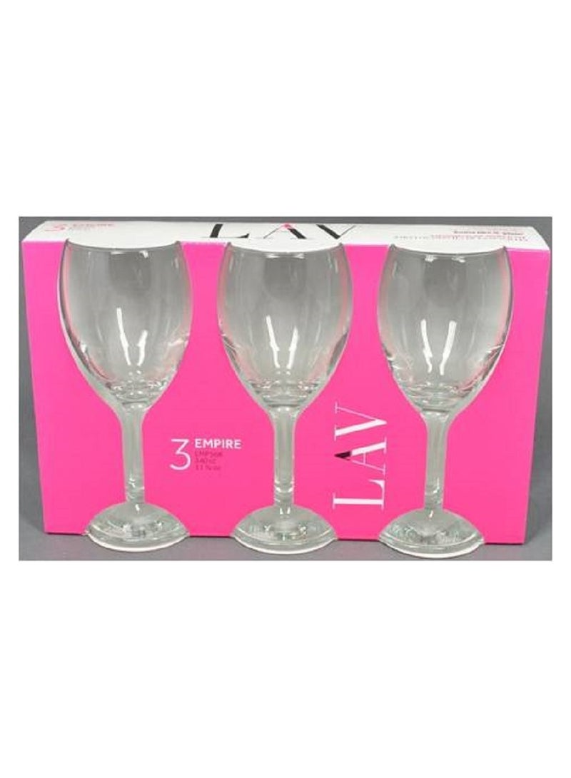LAV طقم كؤوس إمبراطورية من 3 قطع سعة 455 مل - شفاف - Image 4