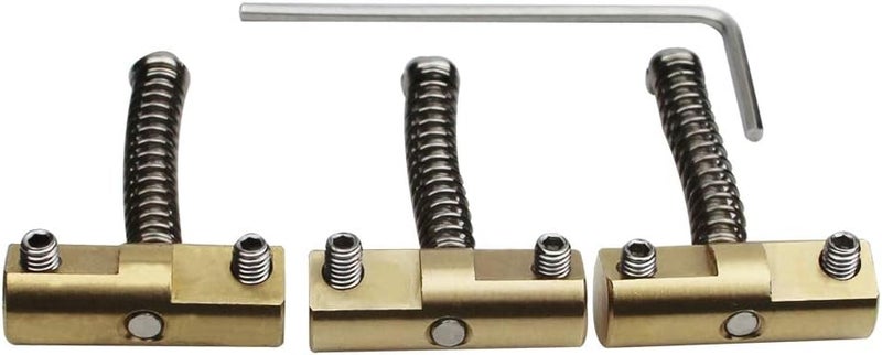 guyker Brass Compensated Bridge Saddles Set of 3-10.8mm Barrel In-Tune Bridge Saddle with Wrench Compatible with Vintage-style TL Electric Guitar Replacement Part - Image 2