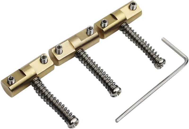 guyker Brass Compensated Bridge Saddles Set of 3-10.8mm Barrel In-Tune Bridge Saddle with Wrench Compatible with Vintage-style TL Electric Guitar Replacement Part - Image 3