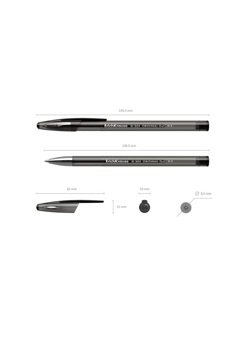 ErichKrause Gel ink pen R-301 Gel Stick Original 0.5, ink color: black (box 12 pcs.) - Image 4