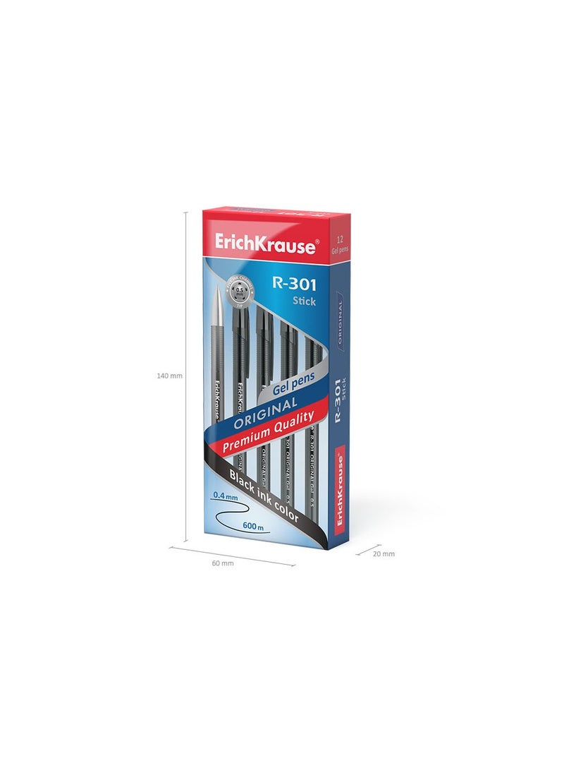 ErichKrause Gel ink pen R-301 Gel Stick Original 0.5, ink color: black (box 12 pcs.) - Image 5