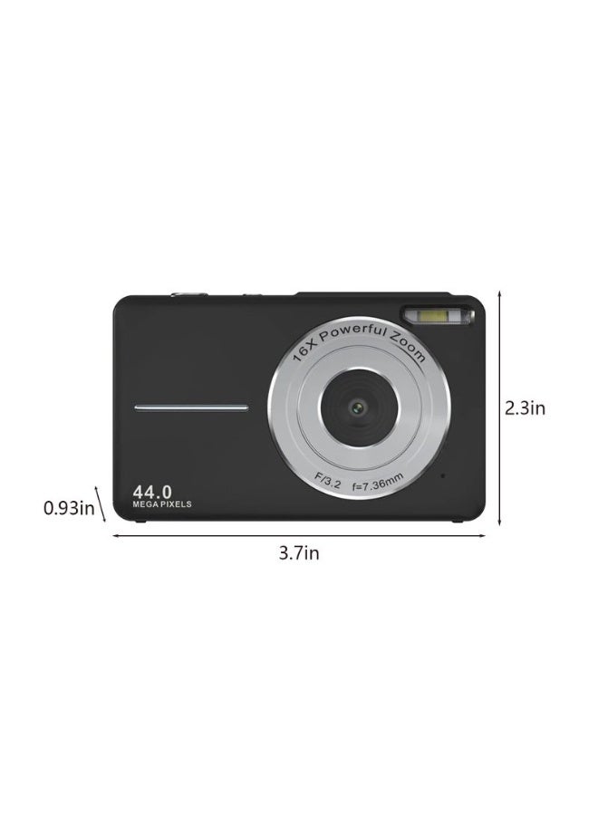 ASIV 44MP Mini High-Definition Digital Camera – 1080P Full HD Video, 16X Electronic Zoom, 2.4-inch Screen, Type-C Rechargeable Portable Vlogging Camera (Black, Pink, Green) - Image 2
