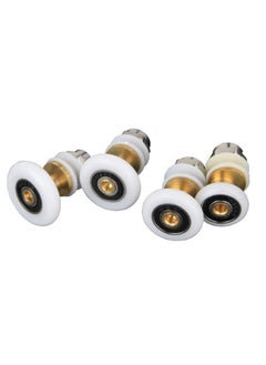 SYOSI 8PCS Bathroom Sliding Door Pulleys, Shower Door Wheels Set Quiet Glass Door Rollers Bathroom Door Glide Wheels Sliding Door Wheel Replacements Sliding Shower Door Components（White） (Large)  - Image 5