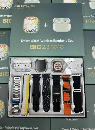 Smart Watch OS10 ULTRA Ultra Max 10 in 1 Deluxe Edition Earbuds included Waterproof IP67 With Health Fitness Tracker Sport Watch 7 addition Replacement Band 49mm HD touch screen - Multicolour  - Arabic supported - pzsku/Z1285FAA51DF992158EC7Z/45/_/1725005844/2d1ab4a2-b42b-4c86-aa39-cc1c67f85422