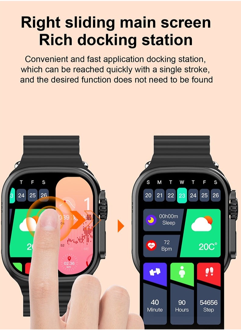 Ultra Max Smart Watch OS10 ULTRA Ultra Max 10 in 1 Deluxe Edition Earbuds included Waterproof IP67 With Health Fitness Tracker Sport Watch 7 addition Replacement Band 49mm HD touch screen - Multicolour  - Arabic supported  - Image 4