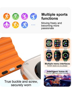 Ultra Max Smart Watch OS10 ULTRA Ultra Max 10 in 1 Deluxe Edition Earbuds included Waterproof IP67 With Health Fitness Tracker Sport Watch 7 addition Replacement Band 49mm HD touch screen - Multicolour  - Arabic supported  - Image 5
