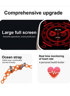 Ultra Max Smart Watch OS10 ULTRA Ultra Max 10 in 1 Deluxe Edition Earbuds included Waterproof IP67 With Health Fitness Tracker Sport Watch 7 addition Replacement Band 49mm HD touch screen - Multicolour  - Arabic supported  - Image 3