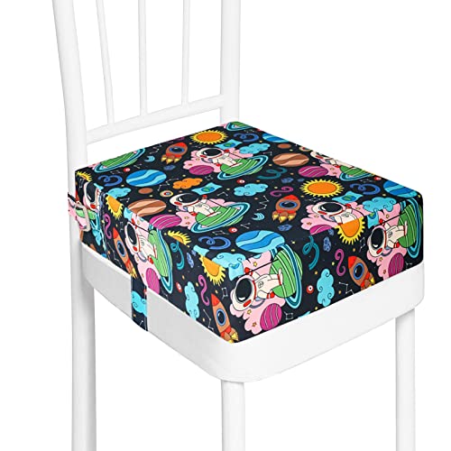KOXUIUF Toddler Booster Seat for Dining Table, Washable Thick Strong Support Portable Booster Chair for Toddlers Eating, Easy Cleaning Booster Seat Cushion Detachable with Adjustable Straps (Multicolour) - Image 1