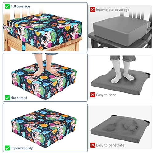KOXUIUF Toddler Booster Seat for Dining Table, Washable Thick Strong Support Portable Booster Chair for Toddlers Eating, Easy Cleaning Booster Seat Cushion Detachable with Adjustable Straps (Multicolour) - Image 5