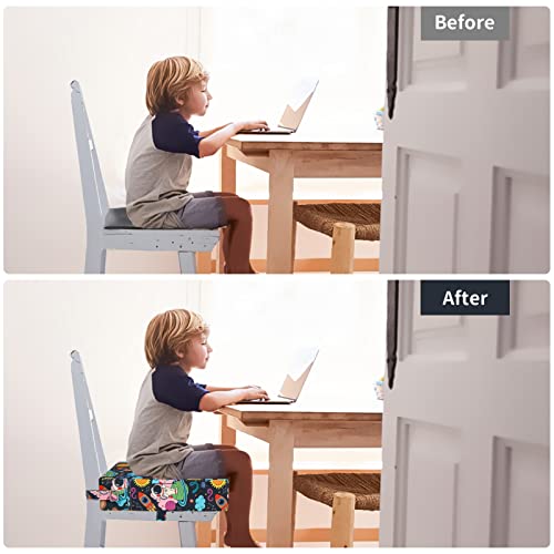 KOXUIUF Toddler Booster Seat for Dining Table, Washable Thick Strong Support Portable Booster Chair for Toddlers Eating, Easy Cleaning Booster Seat Cushion Detachable with Adjustable Straps (Multicolour) - Image 3