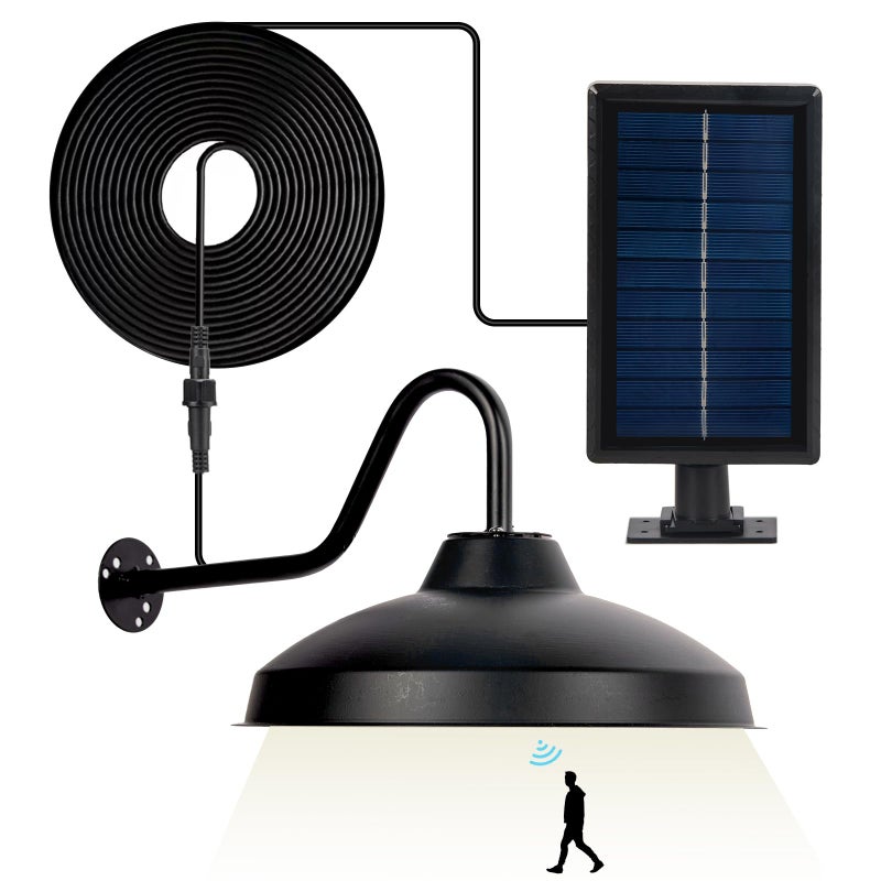 HERJIATK Solar Barn Lights Outdoor Waterproof Solar Wall Lights Motion Sensor Wall Sconce Dusk to Dawn Outdoor Lights Waterproof Gooseneck Barn Light for Farmhouse House Porch Garage Yard - Image 2