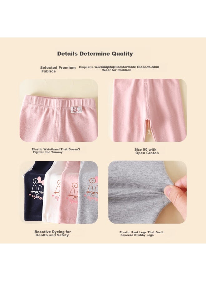 Babu Bean Girls' Lightweight Spring And Autumn Leggings Casual Pants Light Gray Size 90 - Image 3