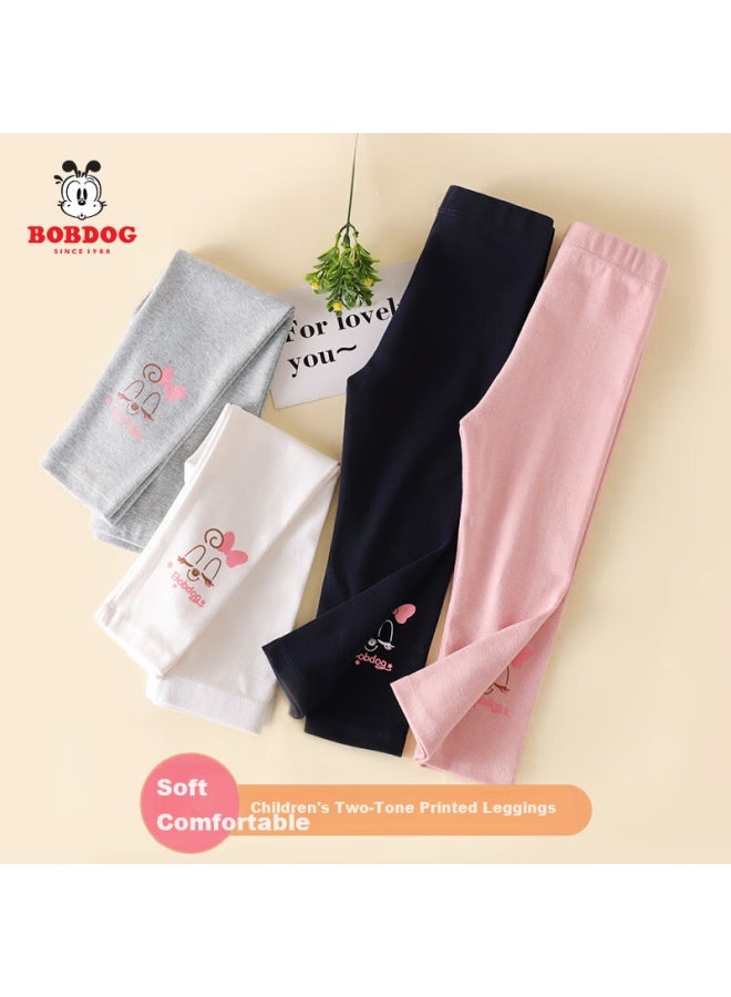Babu Bean Girls' Lightweight Spring And Autumn Leggings Casual Pants Light Gray Size 90 - Image 2