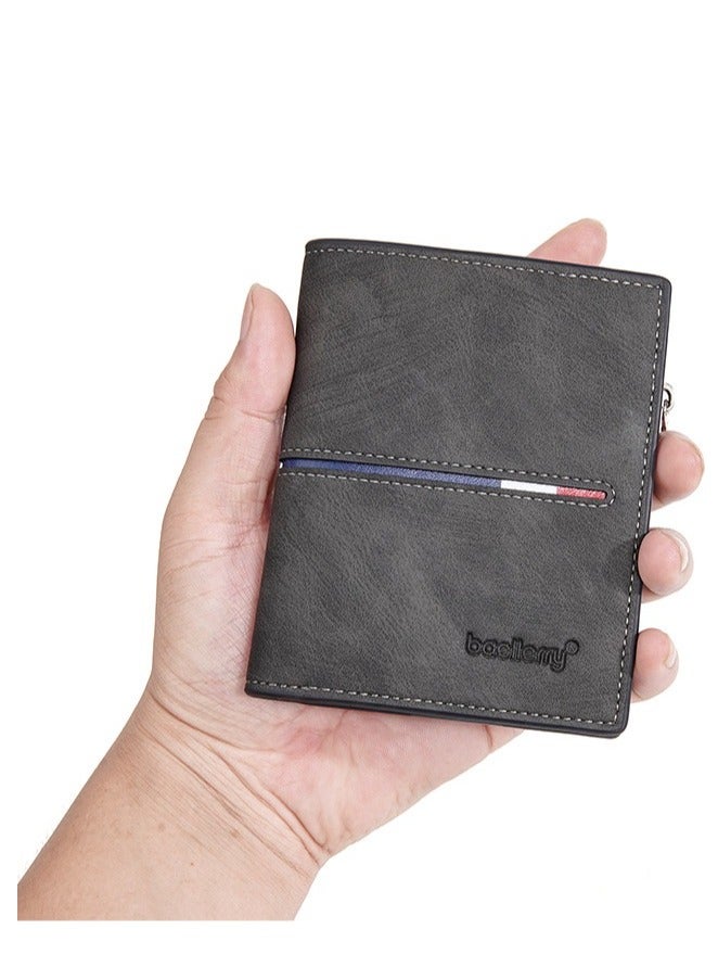 بيليري محفظة رجالية RFID Blocking محفظة عادية ثنائية الطي مع جيب للعملات المعدنية بسحاب، محفظة رجالية كاجوال ذات سعة كبيرة بسحاب  - Image 4