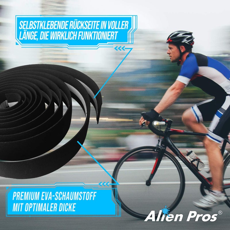 ALIEN PROS Bike Handlebar Tape EVA (Set of 2) Black - Enhance Your Bike Grip with These Bicycle Handle bar Tape - Wrap Your Bike for an Awesome Comfortable Ride (Set of 2, Black) - Image 5