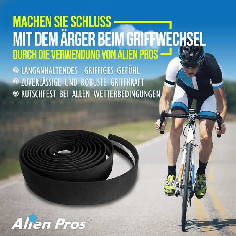ALIEN PROS Bike Handlebar Tape EVA (Set of 2) Black - Enhance Your Bike Grip with These Bicycle Handle bar Tape - Wrap Your Bike for an Awesome Comfortable Ride (Set of 2, Black) - Image 3