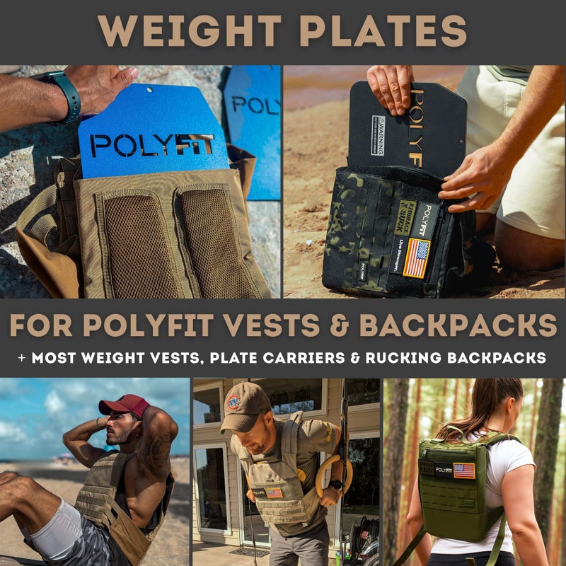 Polyfit Weighted Plates for Weighted Vest, Strength Training, Running, and Workouts - 4lb (Pair) - Blue - Image 2