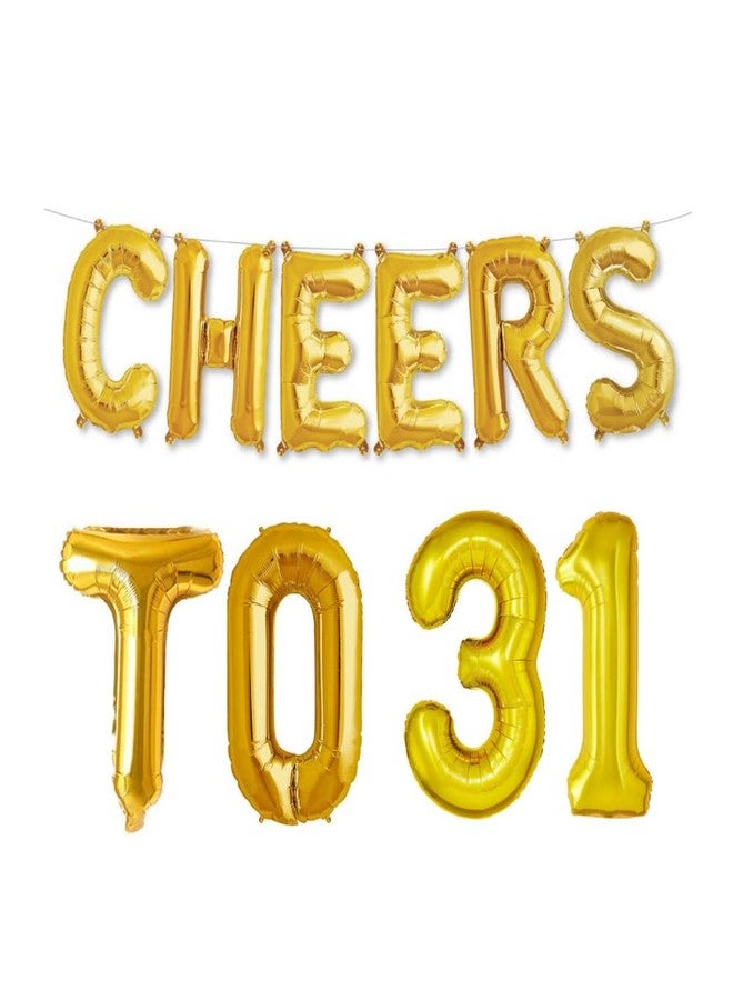 Balloonistics Cheers to Thirthy One Foil Balloon Combo Number 31 Foil balloon for Birthday and Anniversary - Image 1