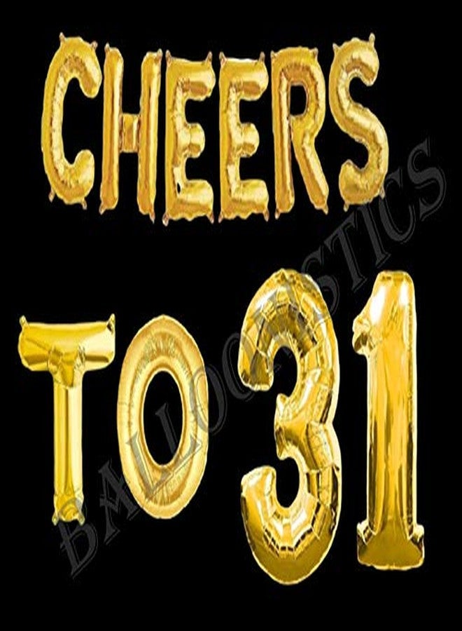 Balloonistics Cheers to Thirthy One Foil Balloon Combo Number 31 Foil balloon for Birthday and Anniversary - Image 3