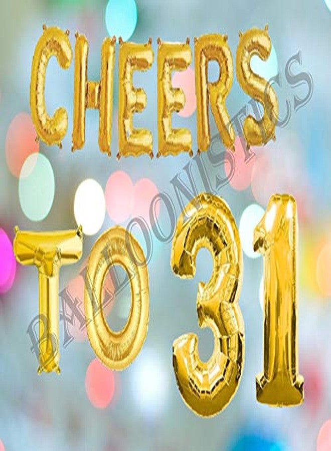 Balloonistics Cheers to Thirthy One Foil Balloon Combo Number 31 Foil balloon for Birthday and Anniversary - Image 2