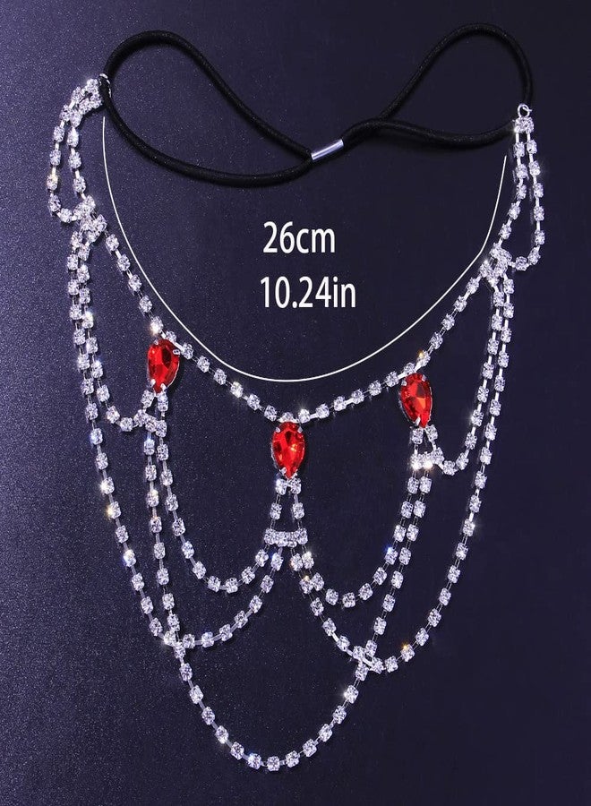 Chargances Crystal Love Leg Chain Red Rhinestone Thigh Chain Layered Glitter Body Waist Chains Summer Shiny Body Accessory for Women (Style 1-gold) - Image 5