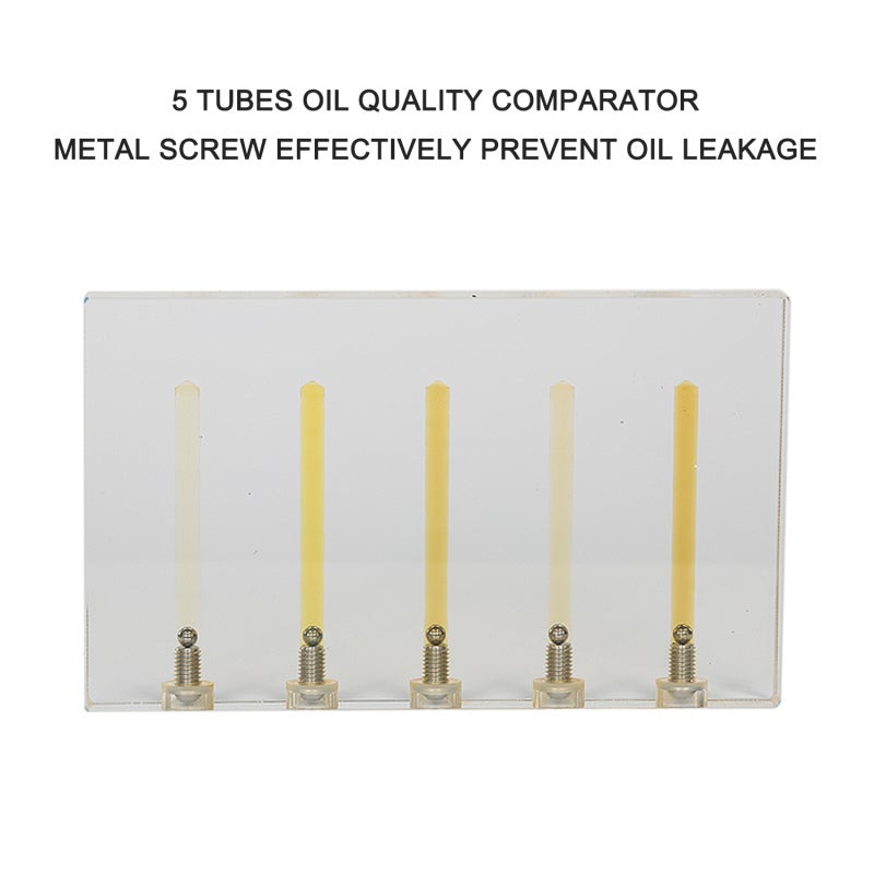 Oil Quality Comparator 5 Transparent Tubes - Diamond-Level Polished Crystal Clear Rubber Leak-Proof Ring Thickened Stable Base Oil Viscosity Tester for Engine Transmission Steering Brake Hydraulic Oil - Image 4