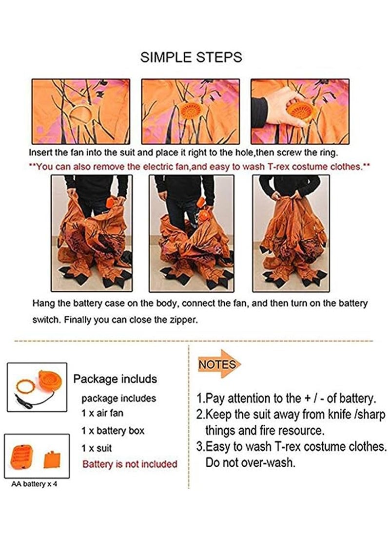 ماركة غير محددة زي تي ريكس قابل للنفخ مقاس 65-78 بوصة  - Image 4