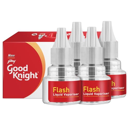 Good Knight Flash Liquid Vaporiser Pack Of 4 (45ml Each) | 2x Faster Than Before | Mosquito Repellent Refill | India s Most Powerful Liquid Vaporizer - Image 1