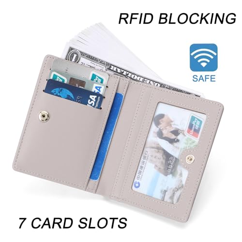 Altally Small Women Wallet RFID Blocking Bifold Pocket Wallet Slim Compact Ladies Purse Mini Wallets For Women (Grey) - Image 3