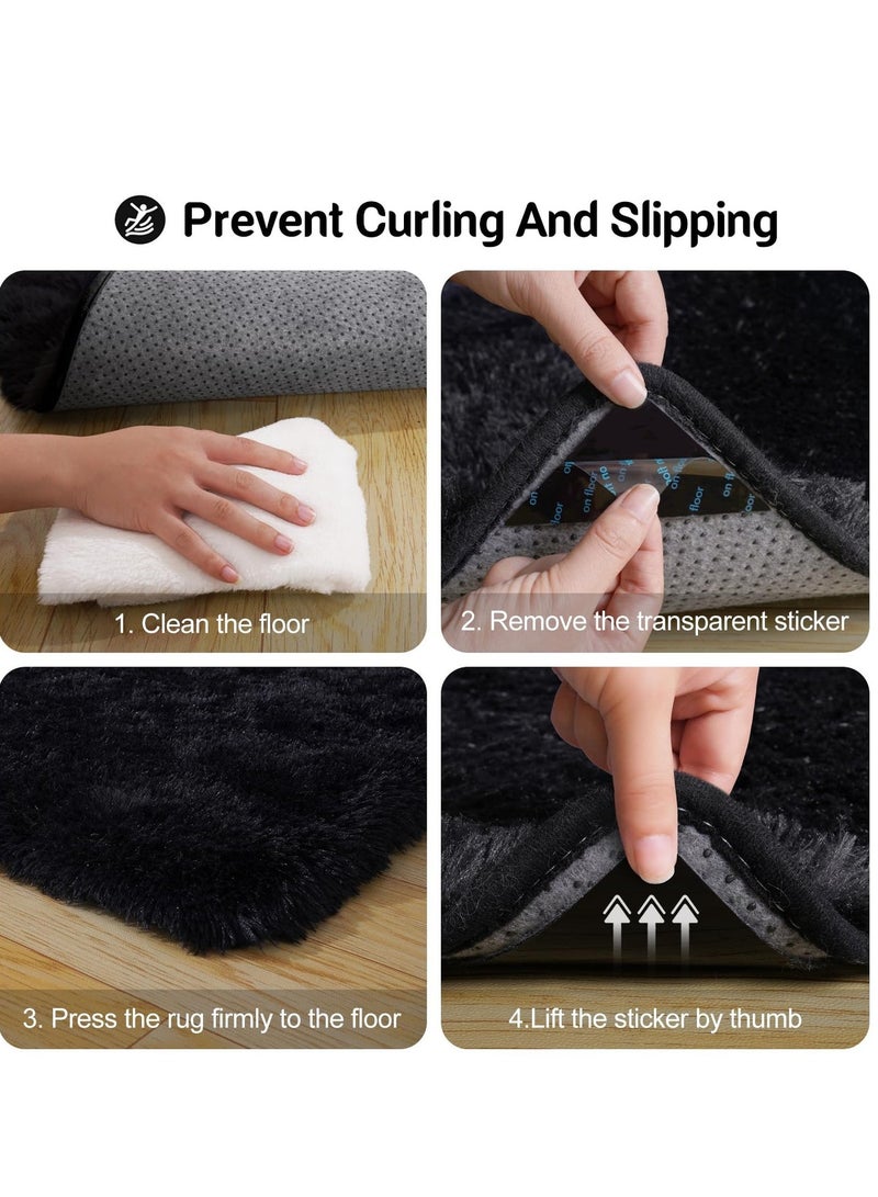 KYD Soft Rugs Fluffy Carpets Grid Pattern Rugs for Living Room Bedroom Nursery Home Decor Non-Slip Machine Washable Carpet Home Decorative Carpet 100x180 cm - Image 3