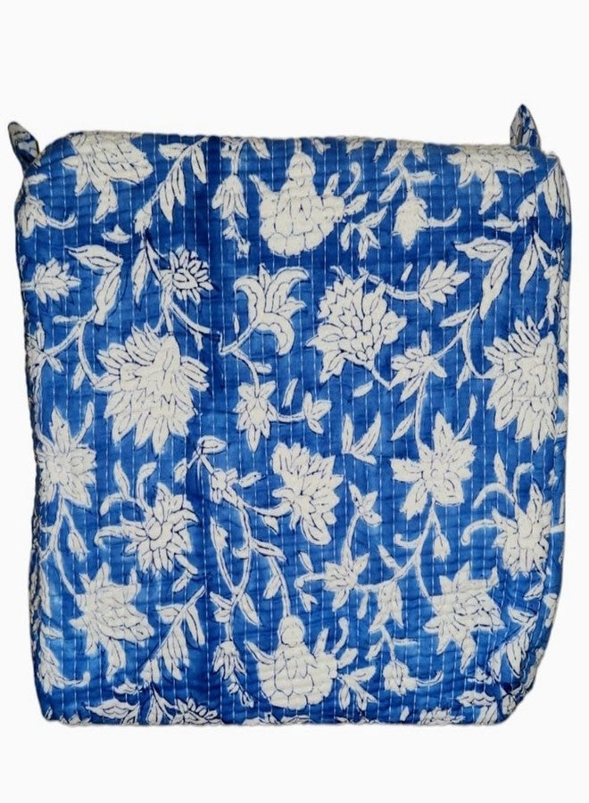 Eddika Quilted Hand Block Printed Cotton Multipurpose Extra Large Cosmetic Bags for Storage, Travel Kit, Makeup Pouches,Toiletry Bag(l �b�h 9.5� 5� 8.5inches) - Image 4