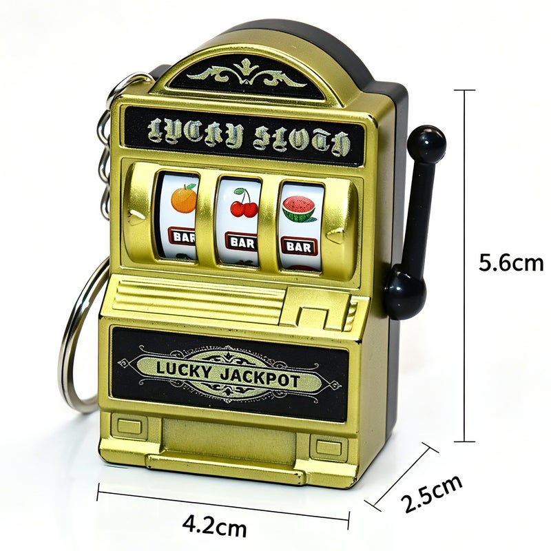 New Cross-Border Fruit Machine Keychain - Electroplated Retro Arcade Toy for Stress Relief