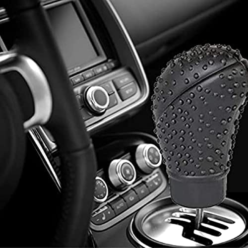 Aksmit Anti-Scratch Soft Car Auto Silicone Nonslip Oval Gear Shift Knob Protector Cover (Black) - Image 2