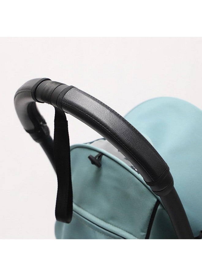 ROMIRUS غطاء مقبض عربة الأطفال ROMIRUS متوافق مع عربة YOYO3، ملحقات شريط الحماية، بسحاب مفتوح، جلد نباتي أسود - Image 1