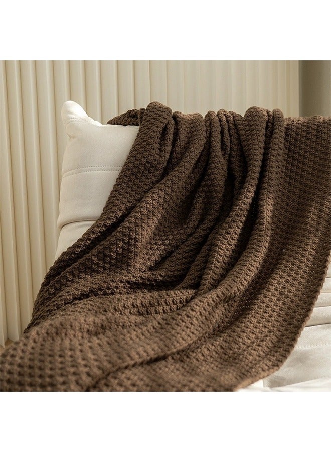 Tassel Design Warm Blanket Polyester Brown 130x170cm  - Image 2