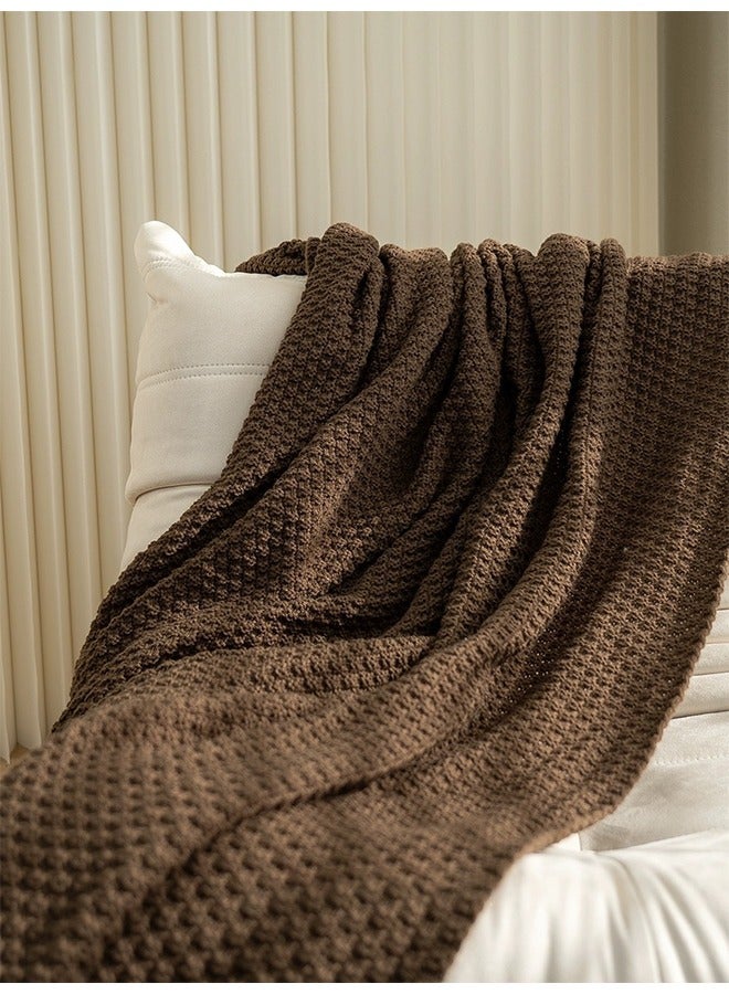 Tassel Design Warm Blanket Polyester Brown 130x170cm  - Image 3
