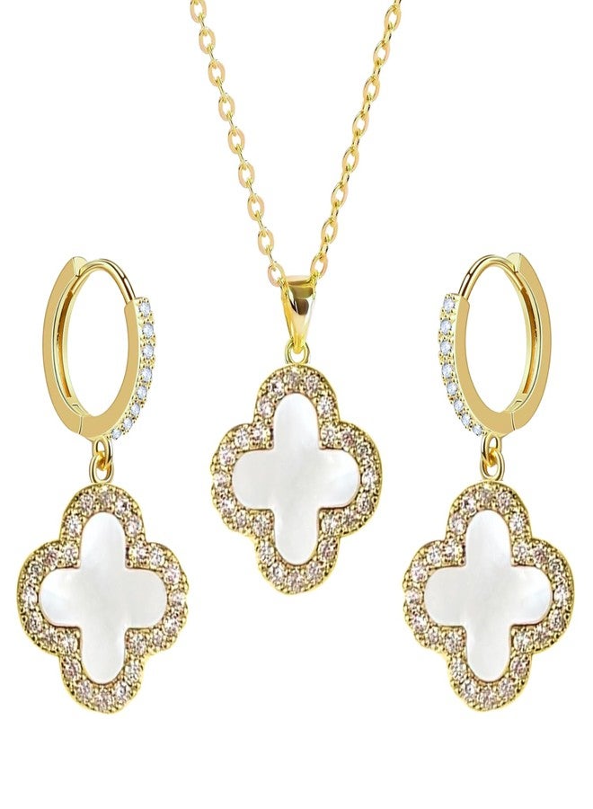 LaBling Jewelry Set with Hoop Earrings for Women | Jewelry Set for Women | Lovely Gift - White - Image 1